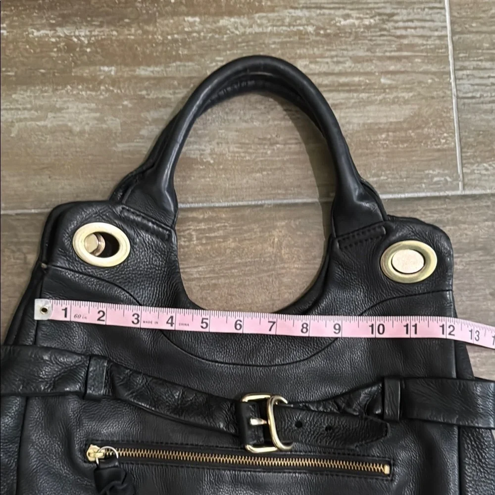 Foley + Corinna Black and Gold Leather Shoulder Bag